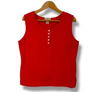 Vintage Duck Head Red Button Tank Top Women’s Size Medium Cotton Tomato Girl